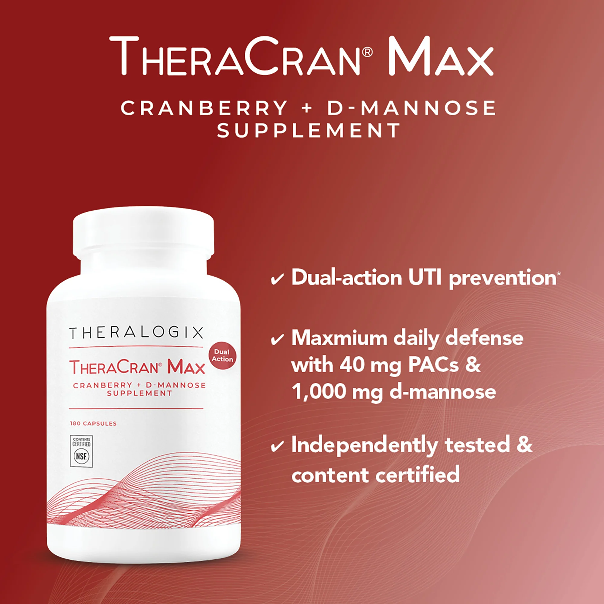 TheraCran® Max Cranberry & D-Mannose Supplement - Image 2